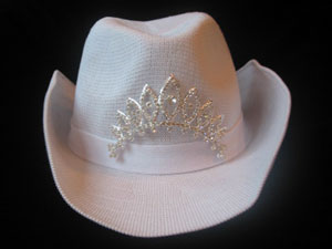 Texas Tiara in White w/Rhinestones