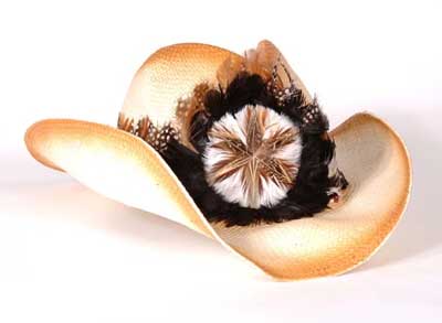 Feathered western hat