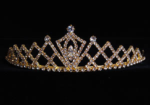 Diamond Pattern Golden Tiara