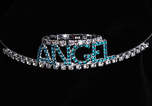 Angel Tiara<br>Turquoise rhinestones